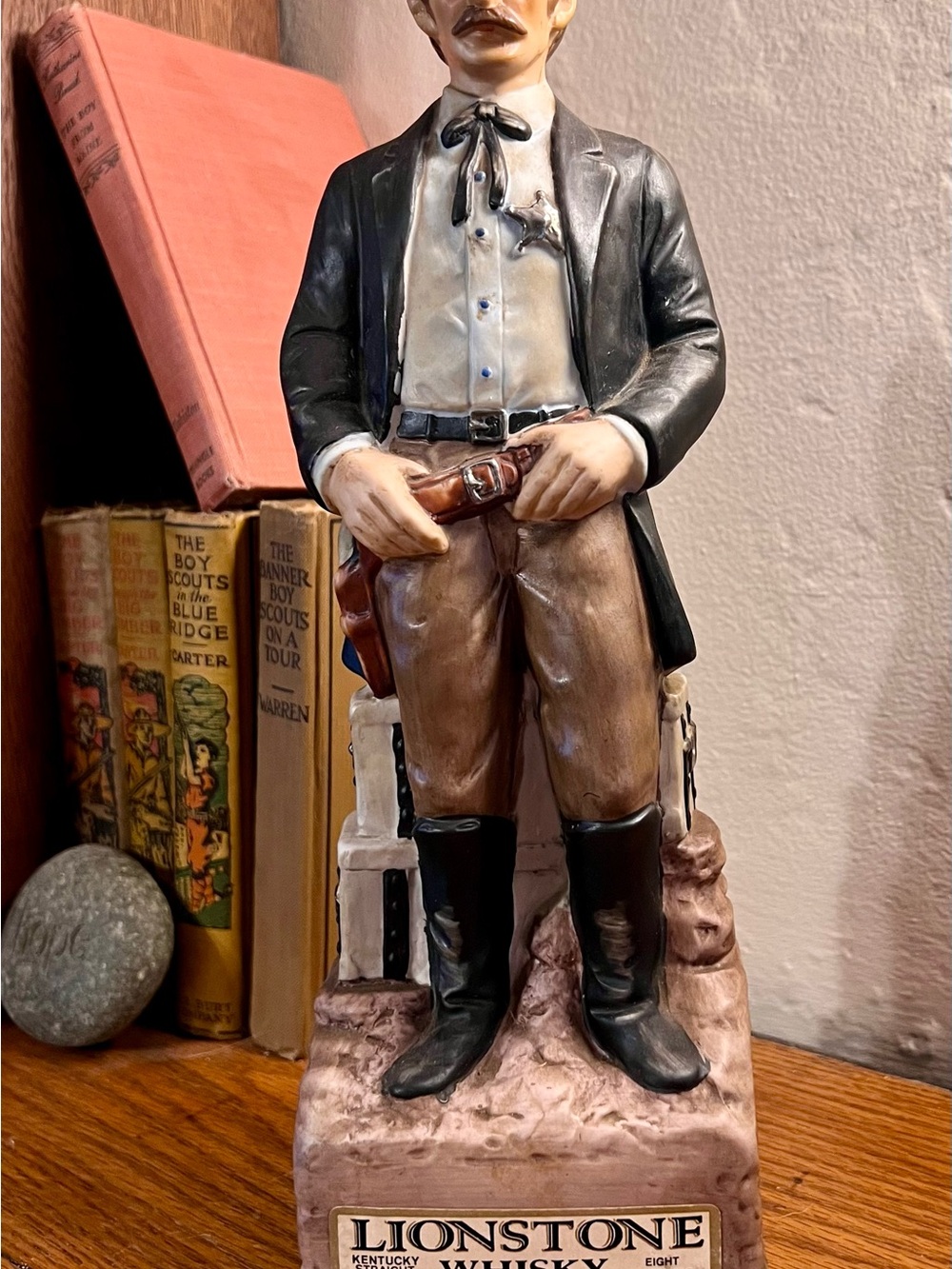 Vintage 1969 Lionstone Decorative Decanter Wells Fargo Man
